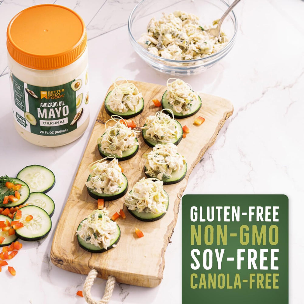 BetterBody Foods Avocado Oil Mayonnaise used as dressing or dip.