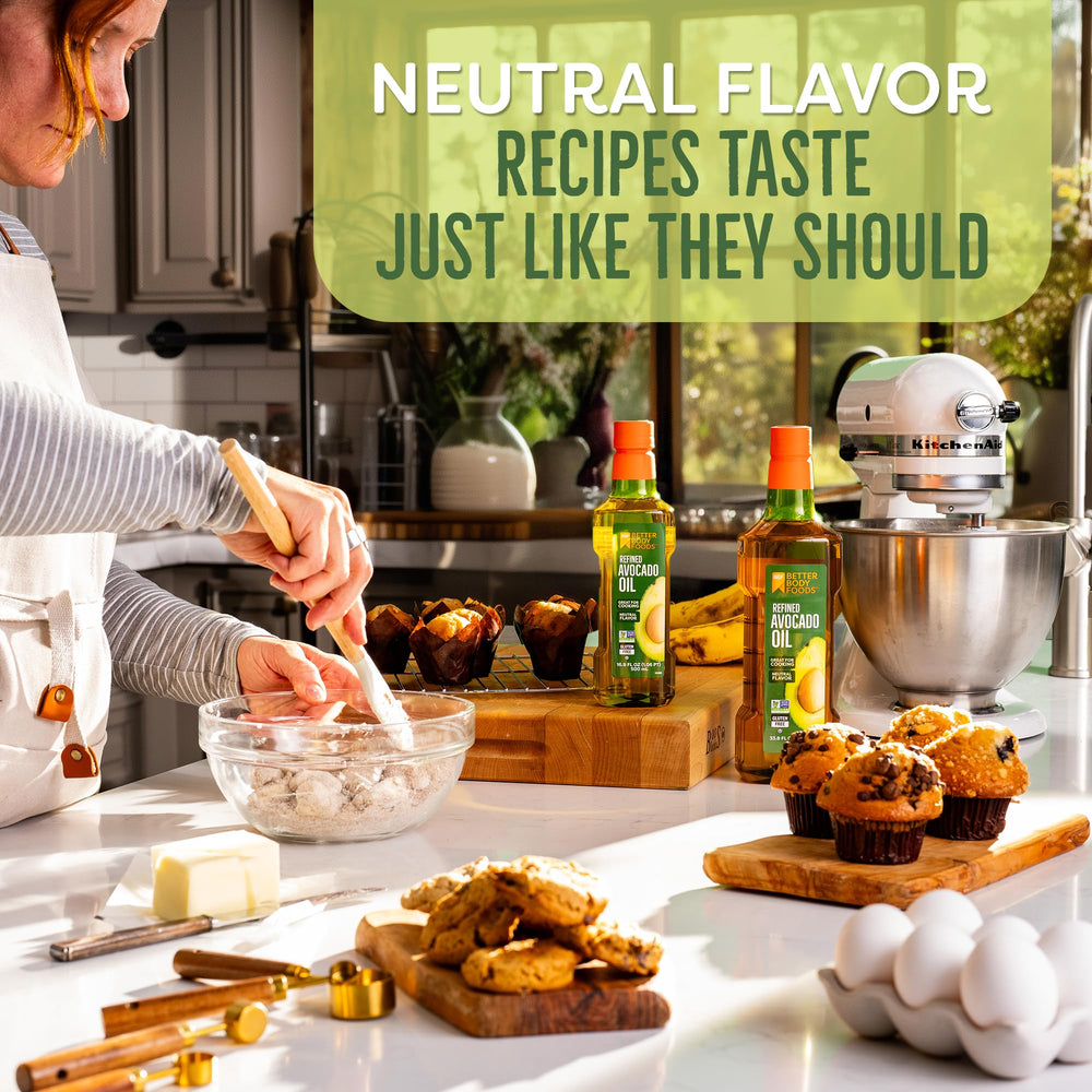 BetterBody Foods avocado oil sauté for vegetables and proteins.