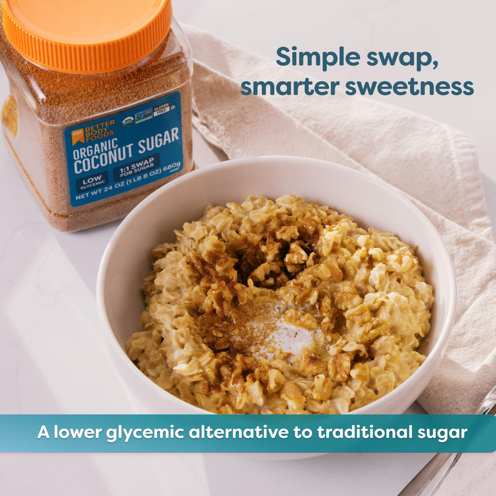 BetterBody Foods Organic Coconut Sugar dissolving in coffee for gentle sweetness