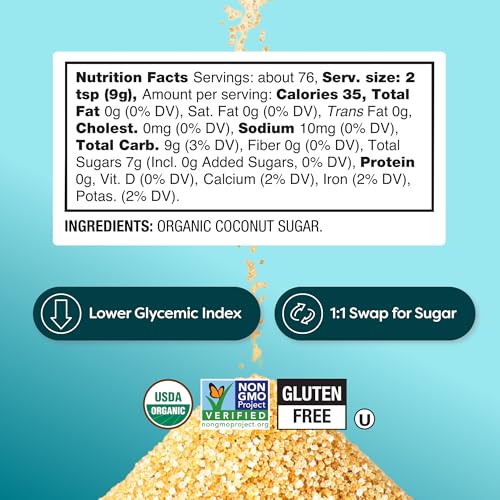 BetterBody Foods Organic Coconut Sugar granulated texture ideal for baking