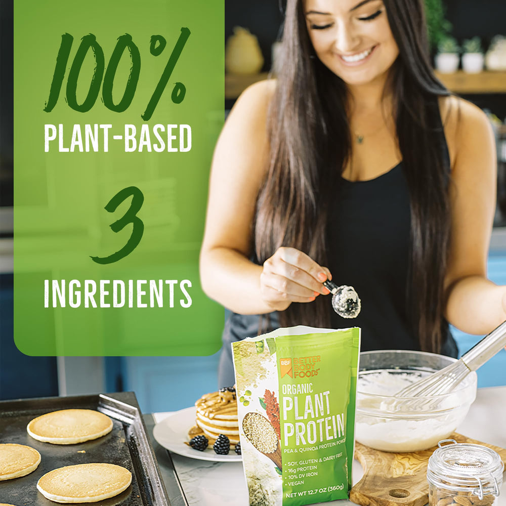 BetterBody Foods Organic Plant Based Protein Powder baking use in batter for protein