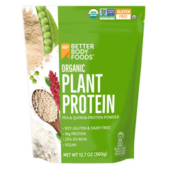 BetterBody Foods Organic Plant Based Protein Powder tub front for a protein boost
