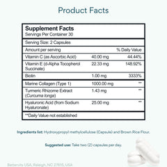 Bettervits Collagen capsules close-up highlighting hair and nail benefits.