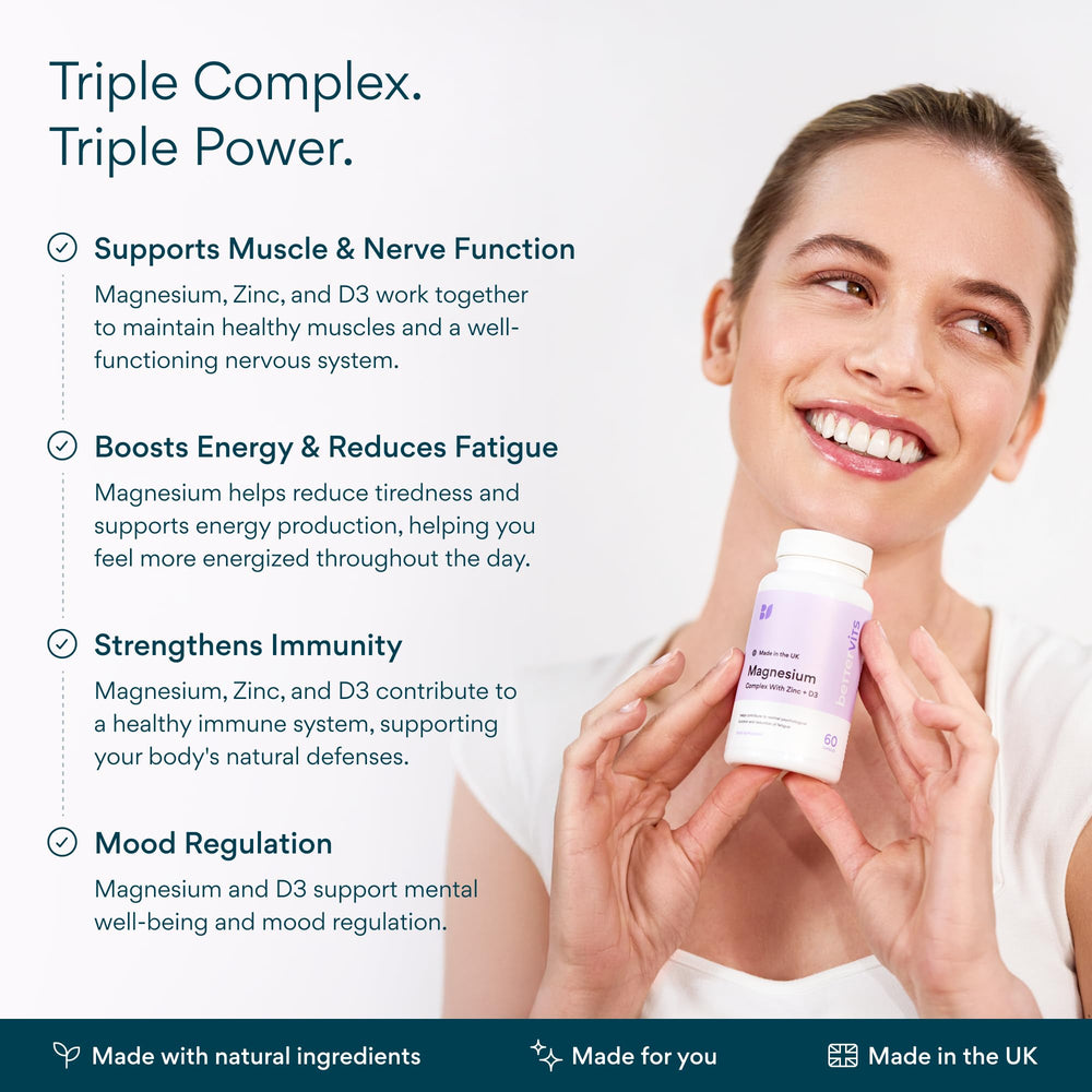 Bettervits zinc and Vitamin D3 label emphasizing added daily support ingredients.