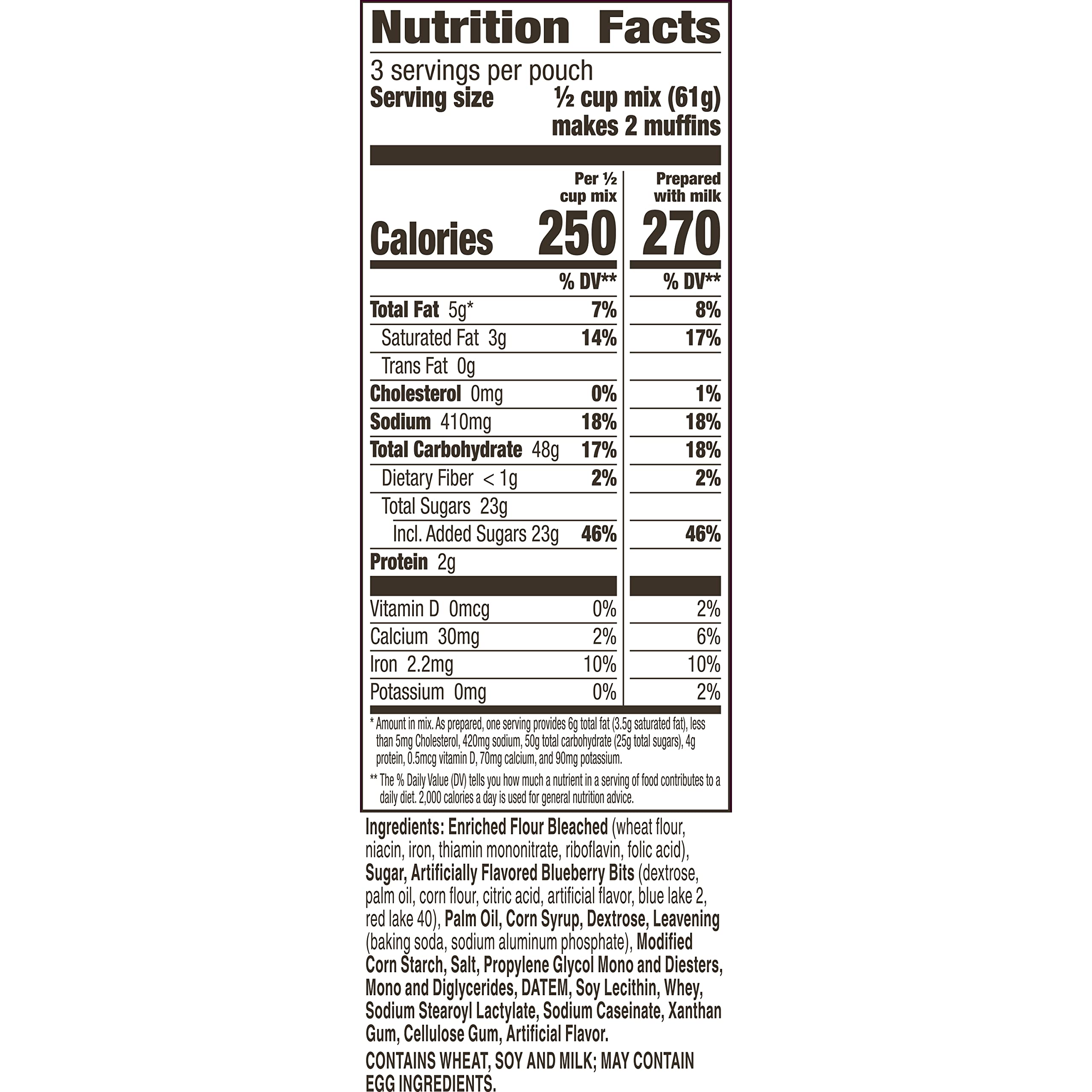 Betty Crocker Blueberry Muffin Mix pouch-closeup, convenient single-serve packets.