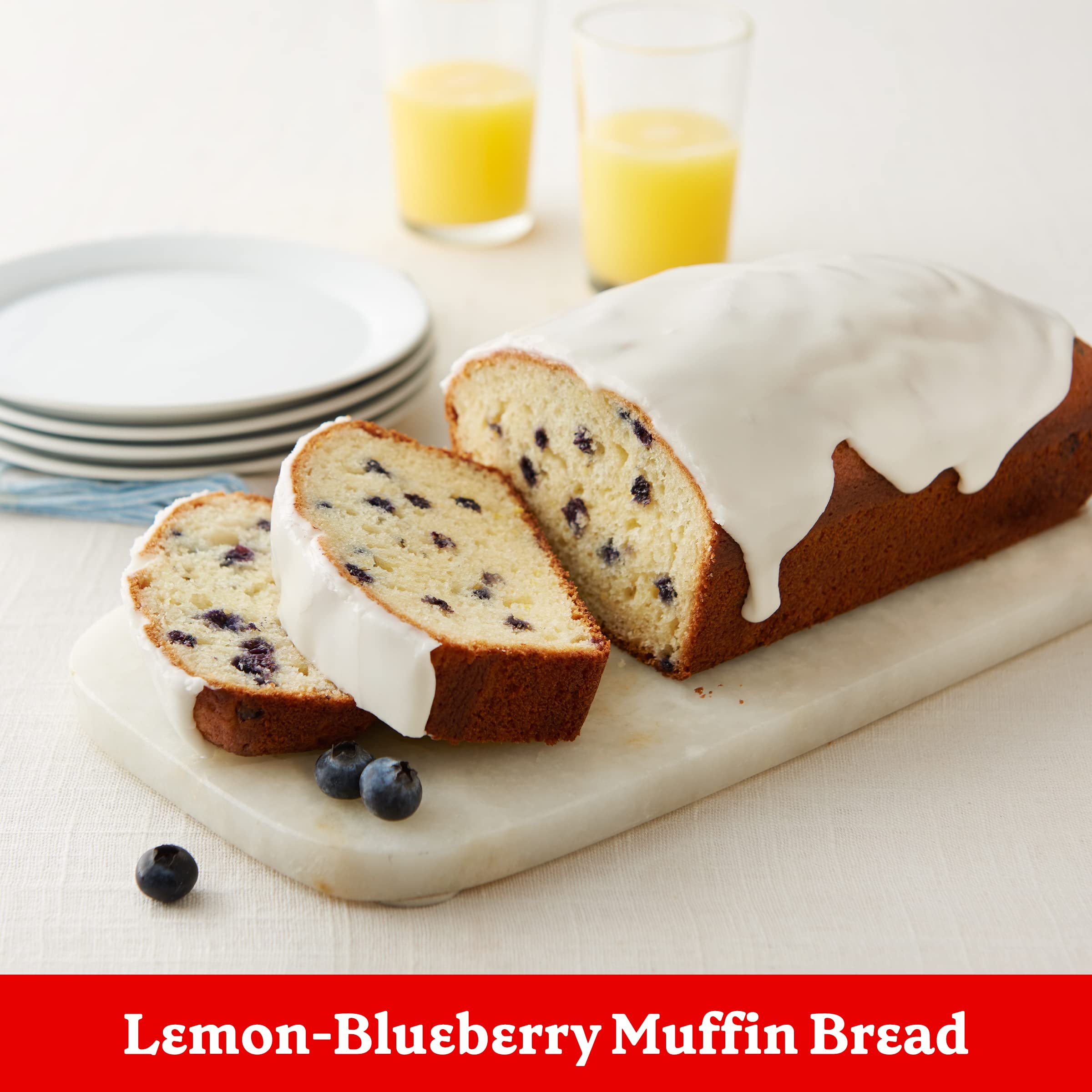 Betty Crocker Blueberry Muffin Mix with milk setup for quick bake.