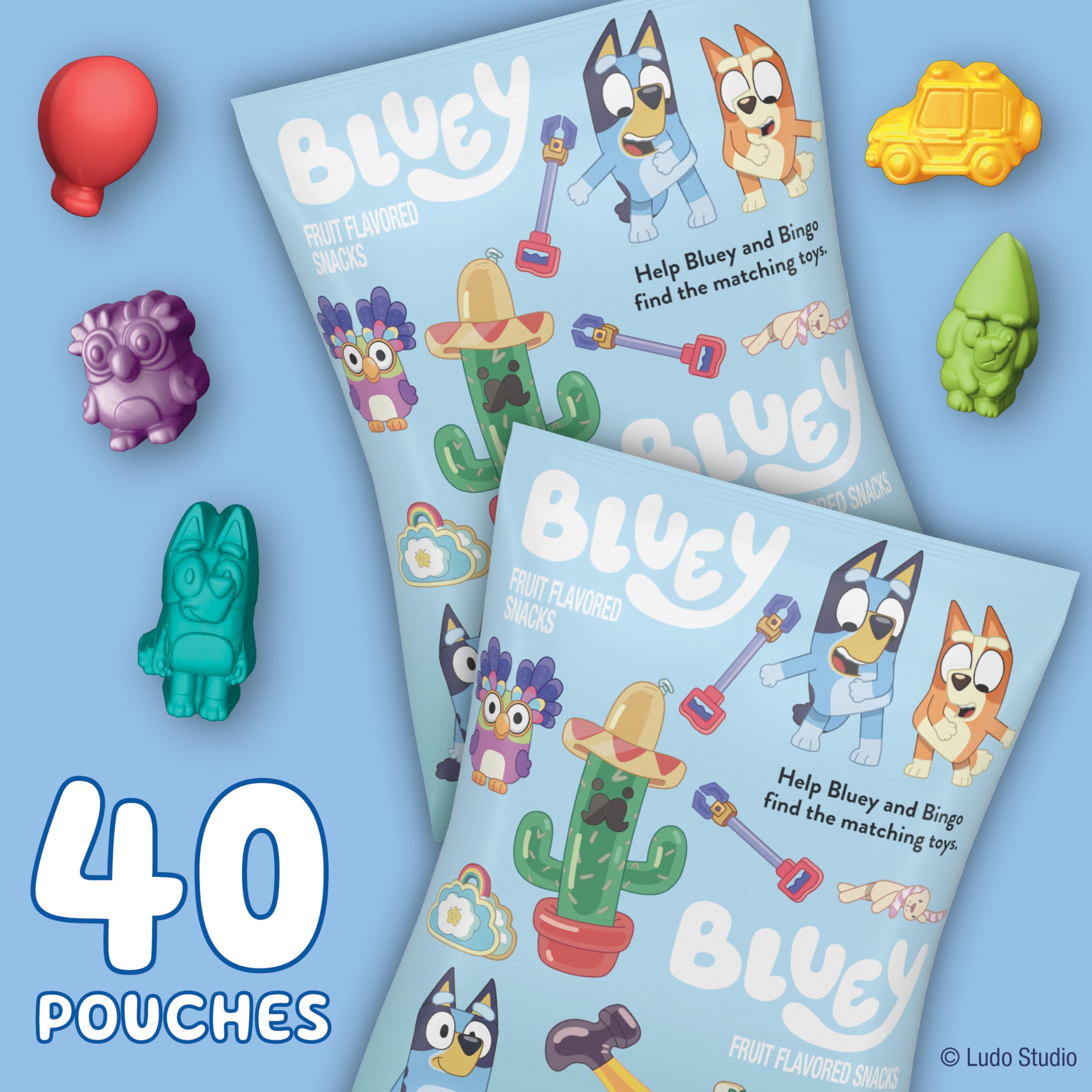 Betty Crocker Bluey snacks close-up, gluten-free ingredients with vitamin C.