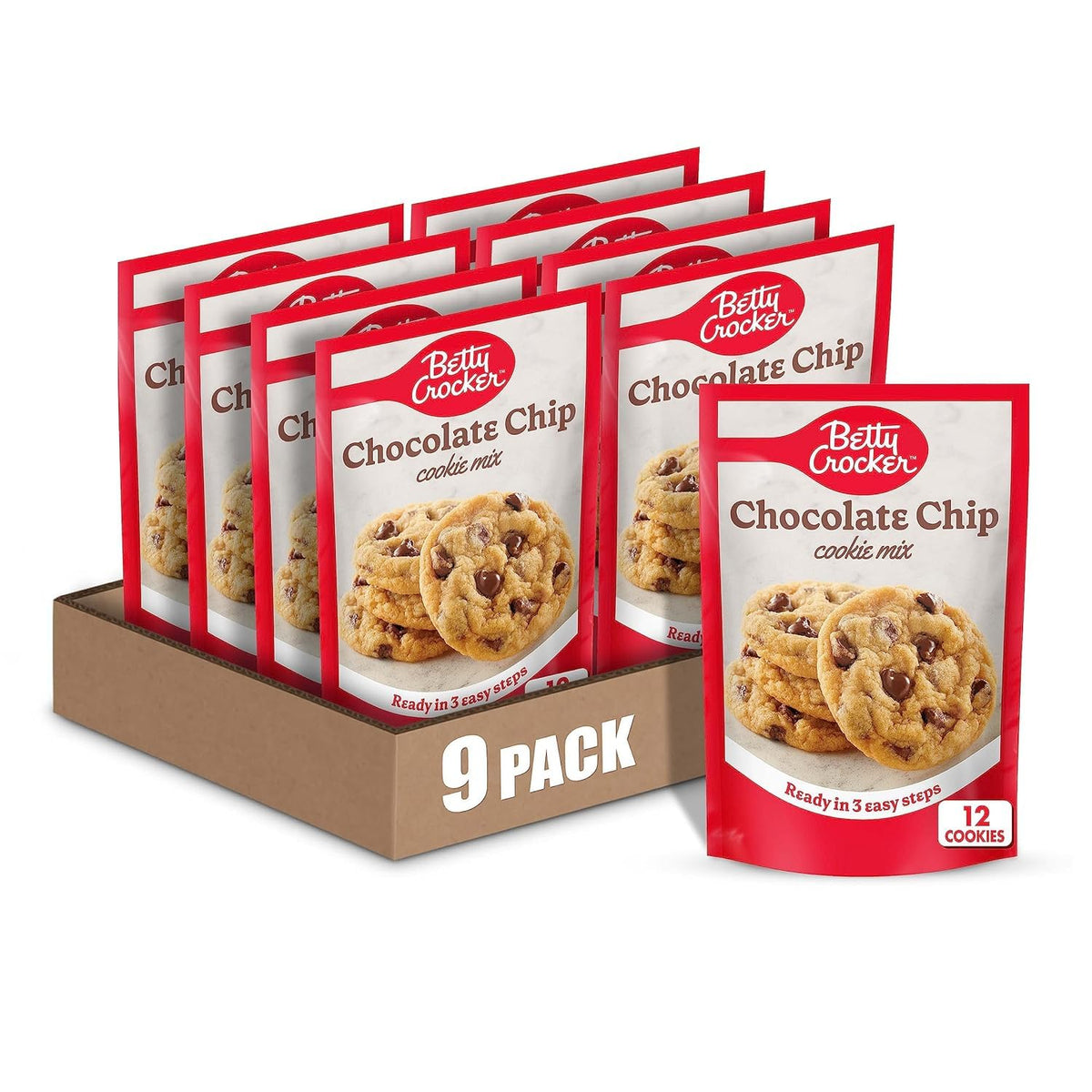 Betty Crocker chocolate chip cookie mix bag ready to bake, simple family treat.