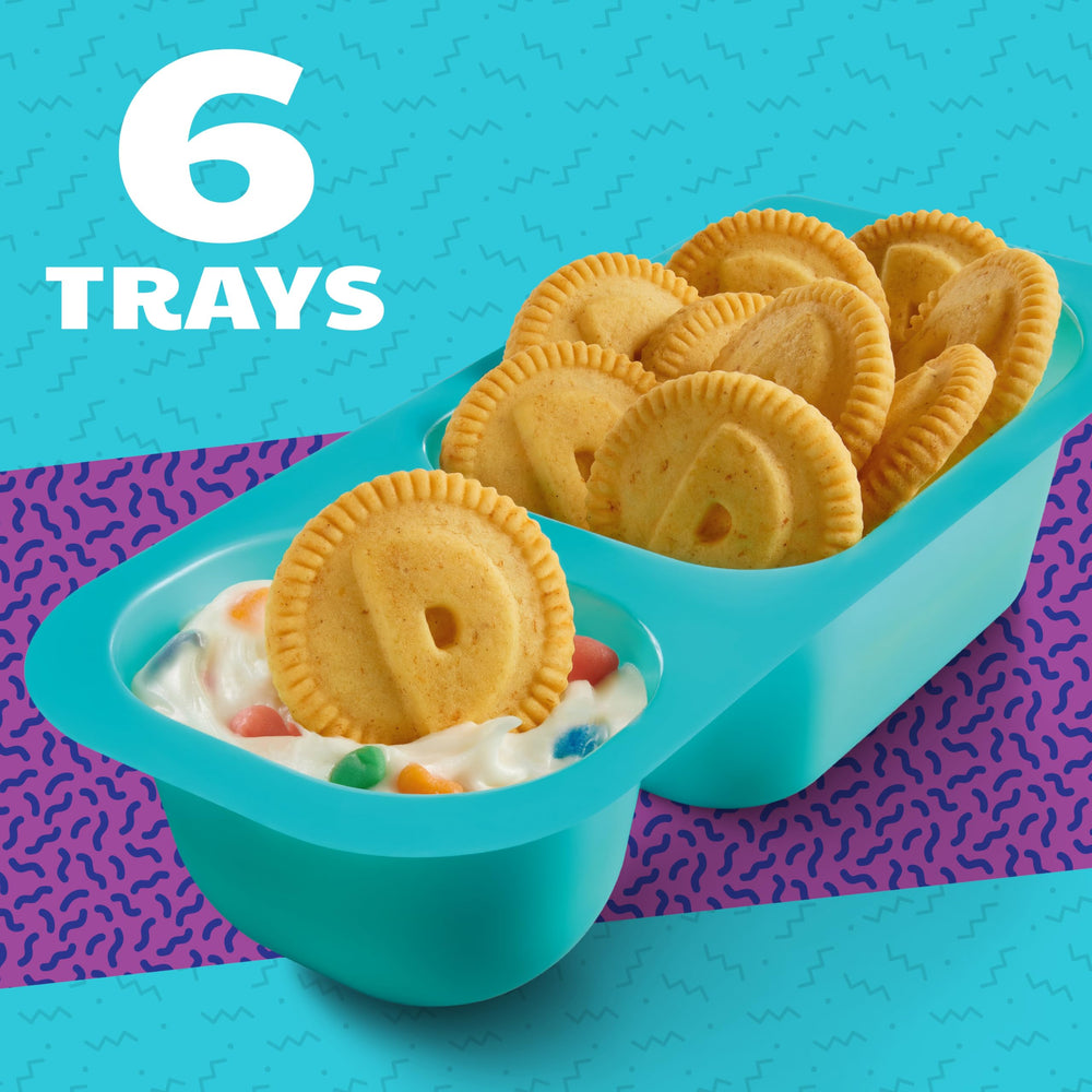 Six-pack Dunkaroos display, convenient for lunch boxes and road trips.
