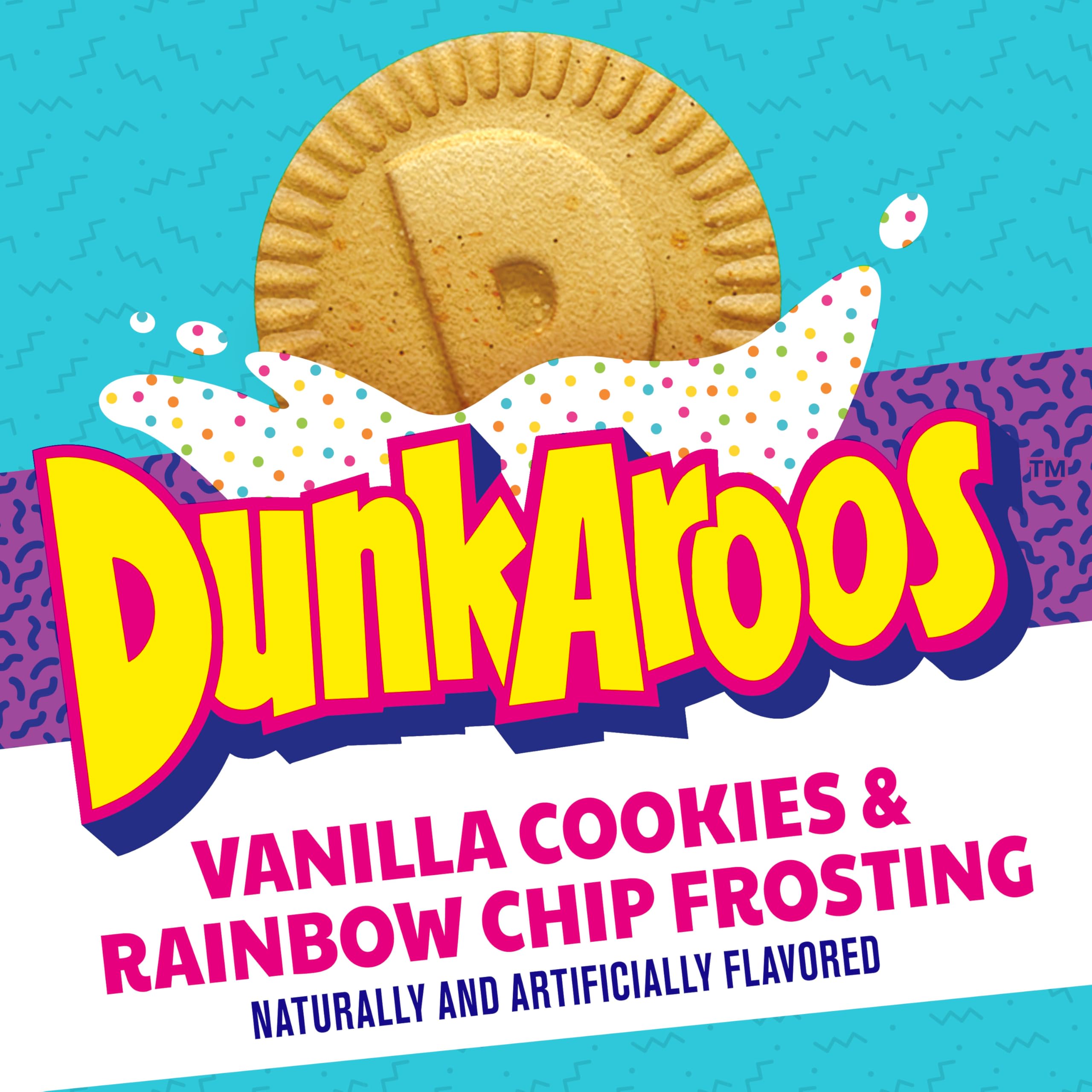 Vanilla cookies for dipping with rainbow frosting, tasty dunkable treat.