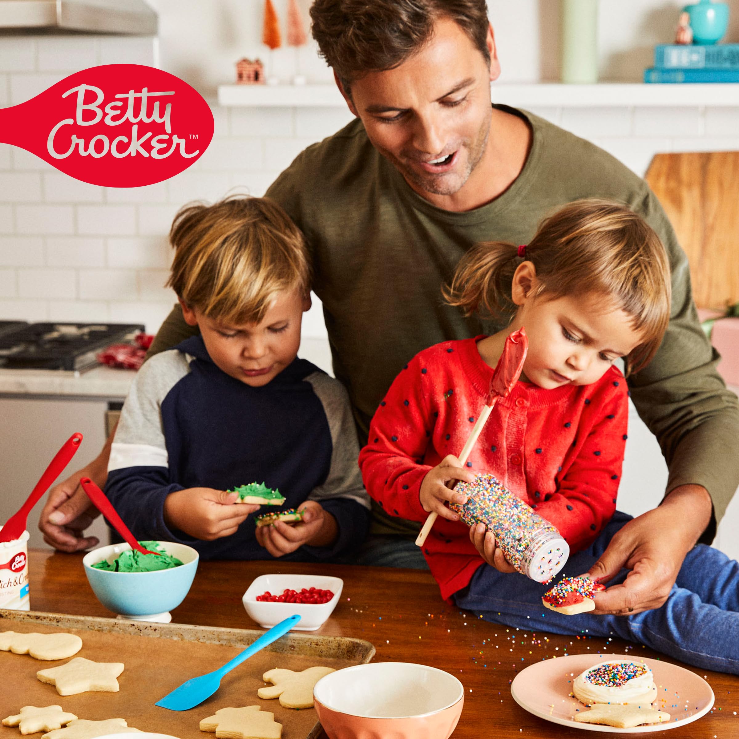 Betty Crocker cake mix box in festive display for gatherings.