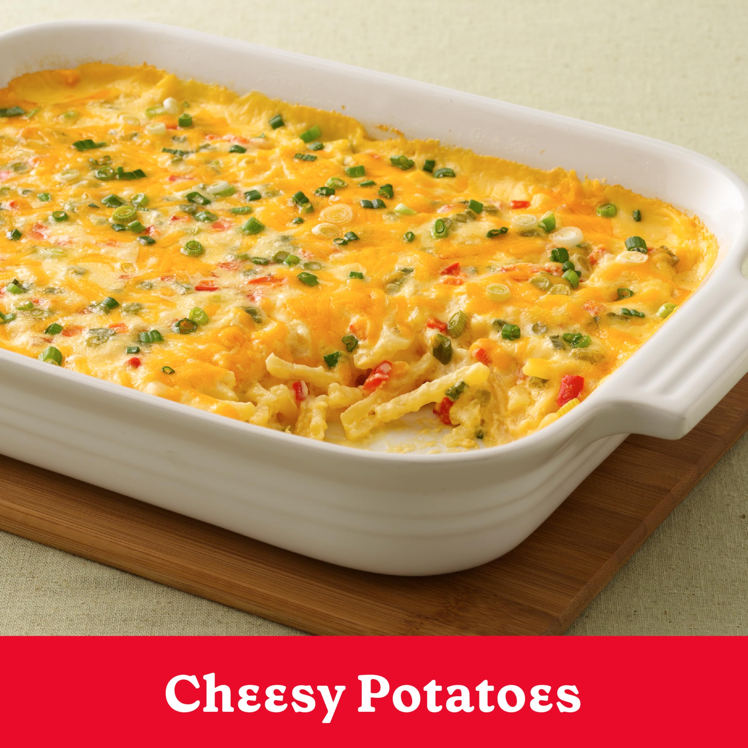 Betty Crocker Julienne Potatoes on table ready for a crowd-pleasing side.