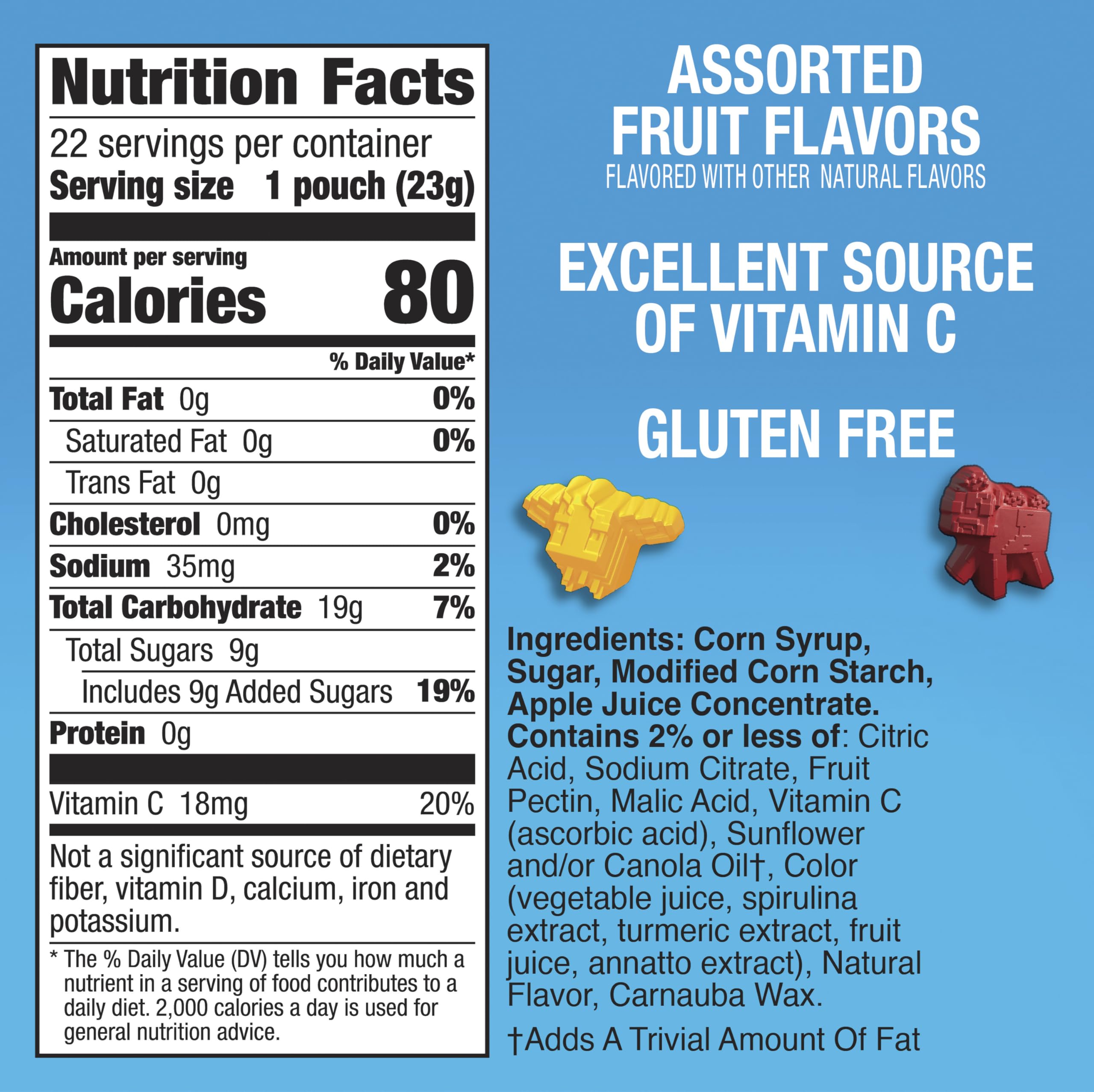 Betty Crocker Minecraft snacks 22-pouch box ready for grab-and-go snacking.