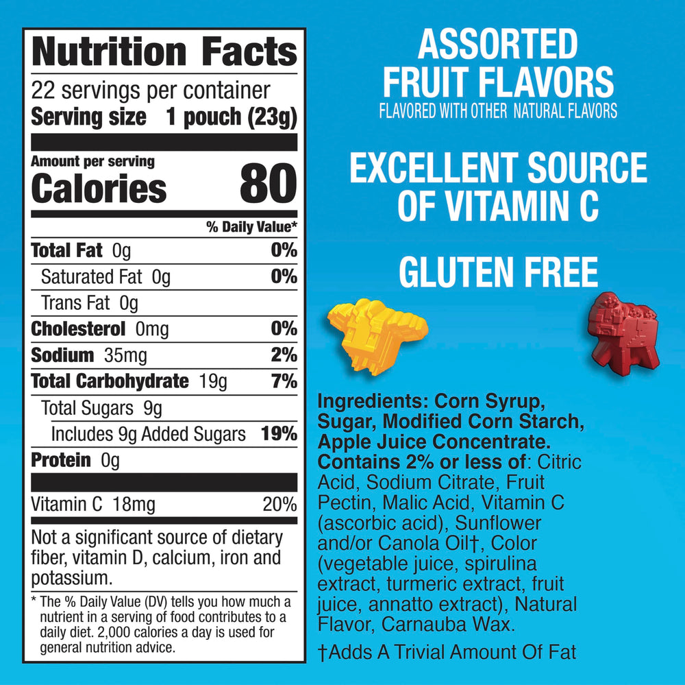 Betty Crocker Minecraft snacks 22-pouch box ready for grab-and-go snacking.