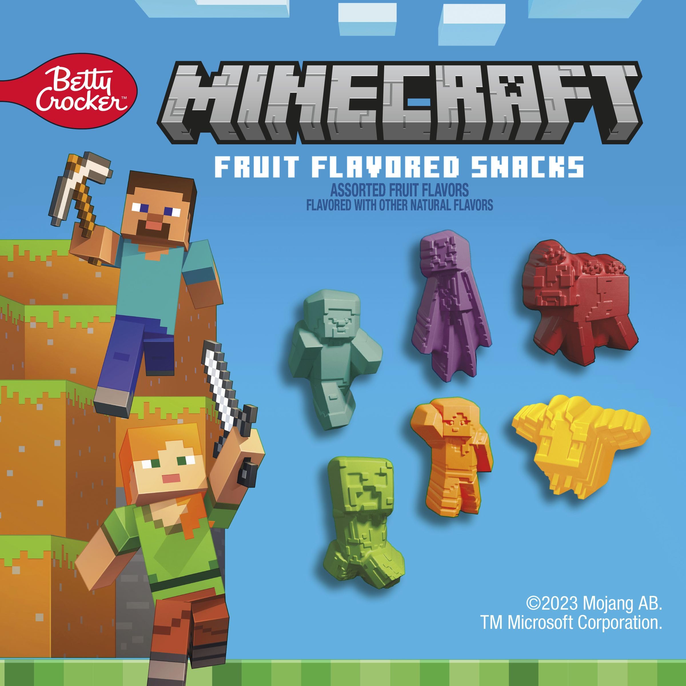 Minecraft character gummy shapes showcase fun texture and vitamin C.