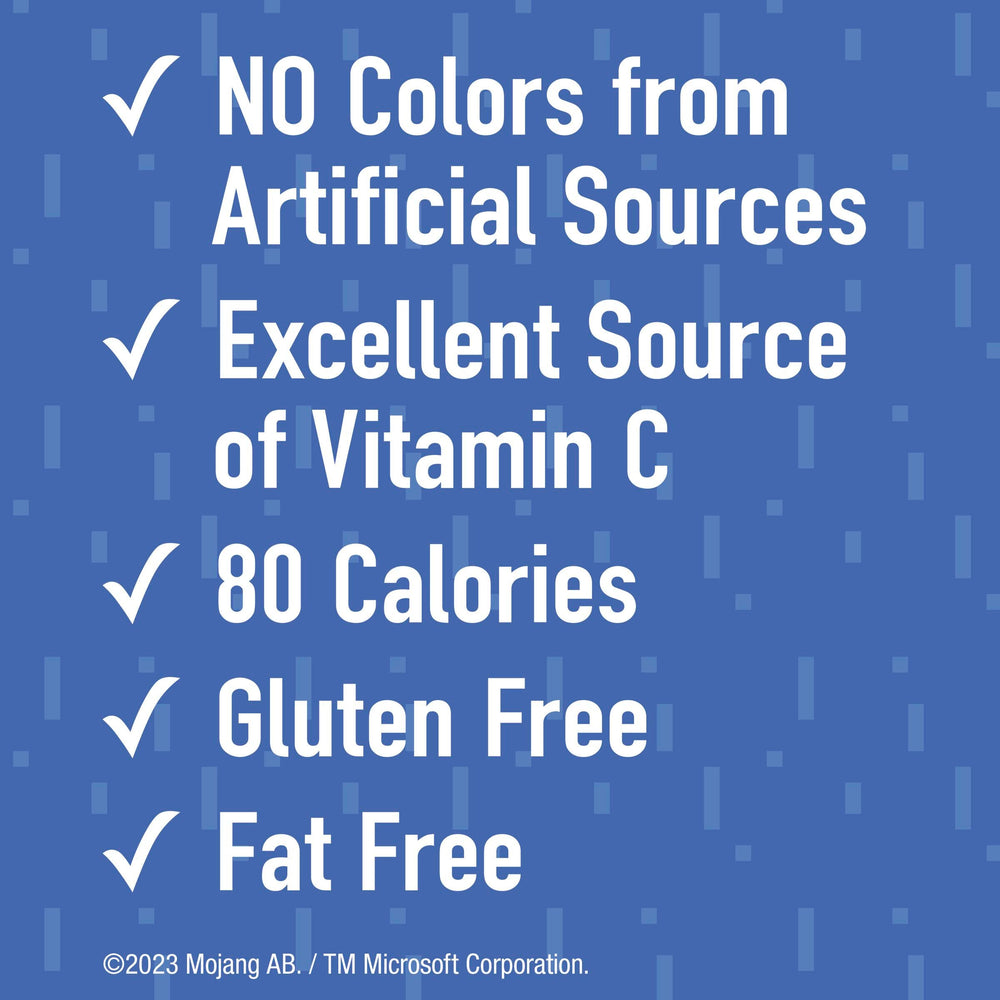 Close-up of gummy shapes emphasizes vitamin C and fruit flavors.