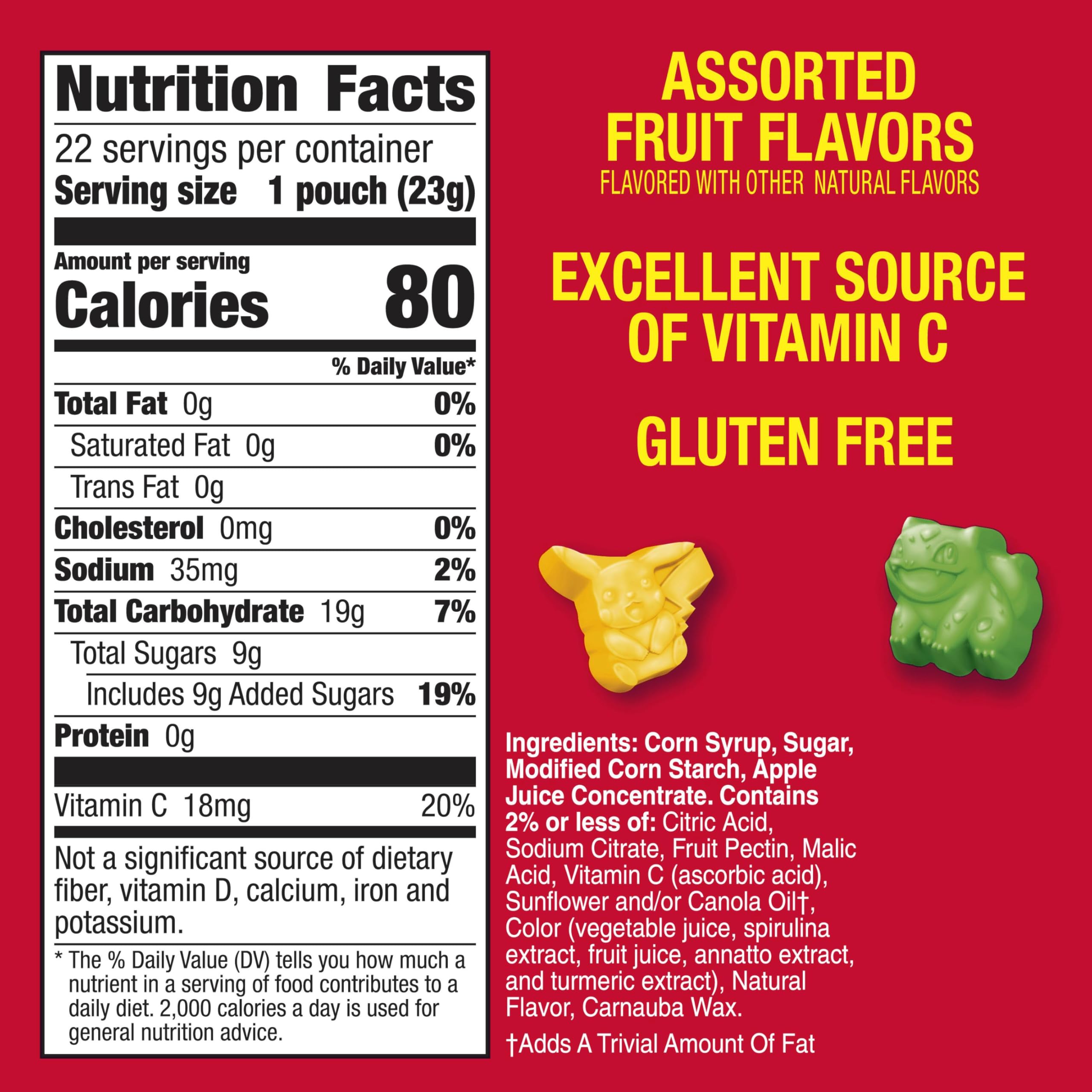 Betty Crocker Pokemon Fruit Snacks pouches, gluten free and kid-friendly on the go.