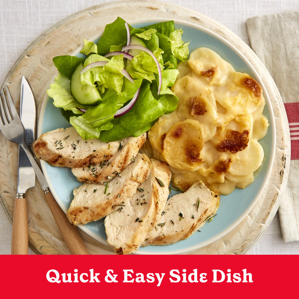 Betty Crocker scalloped potatoes set for a family dinner.