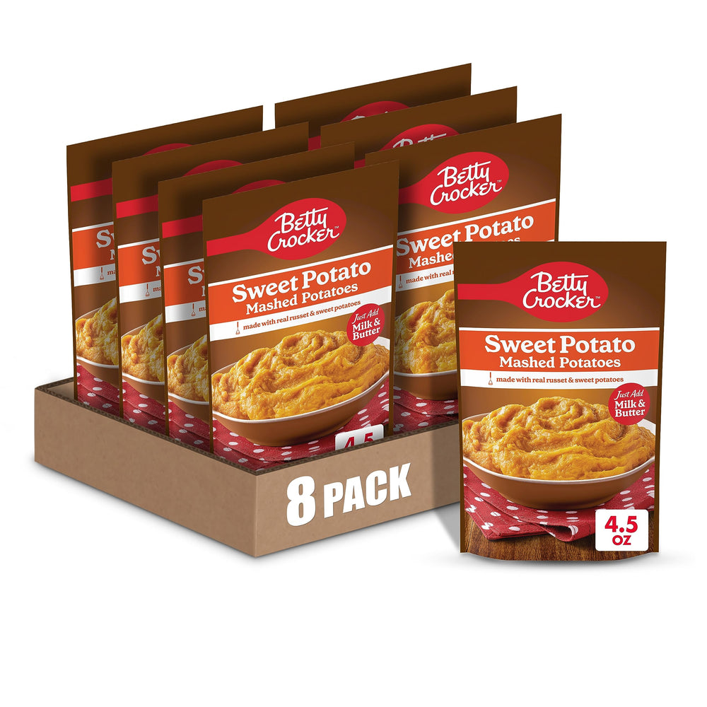 Betty Crocker Sweet Potato Mashed Potatoes pouch; quick heat, stir, and serve.