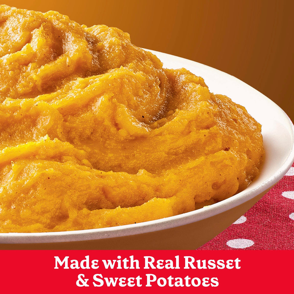 Betty Crocker Sweet Potato Mashed Potatoes; stand 3–5 minutes for firmer mash.