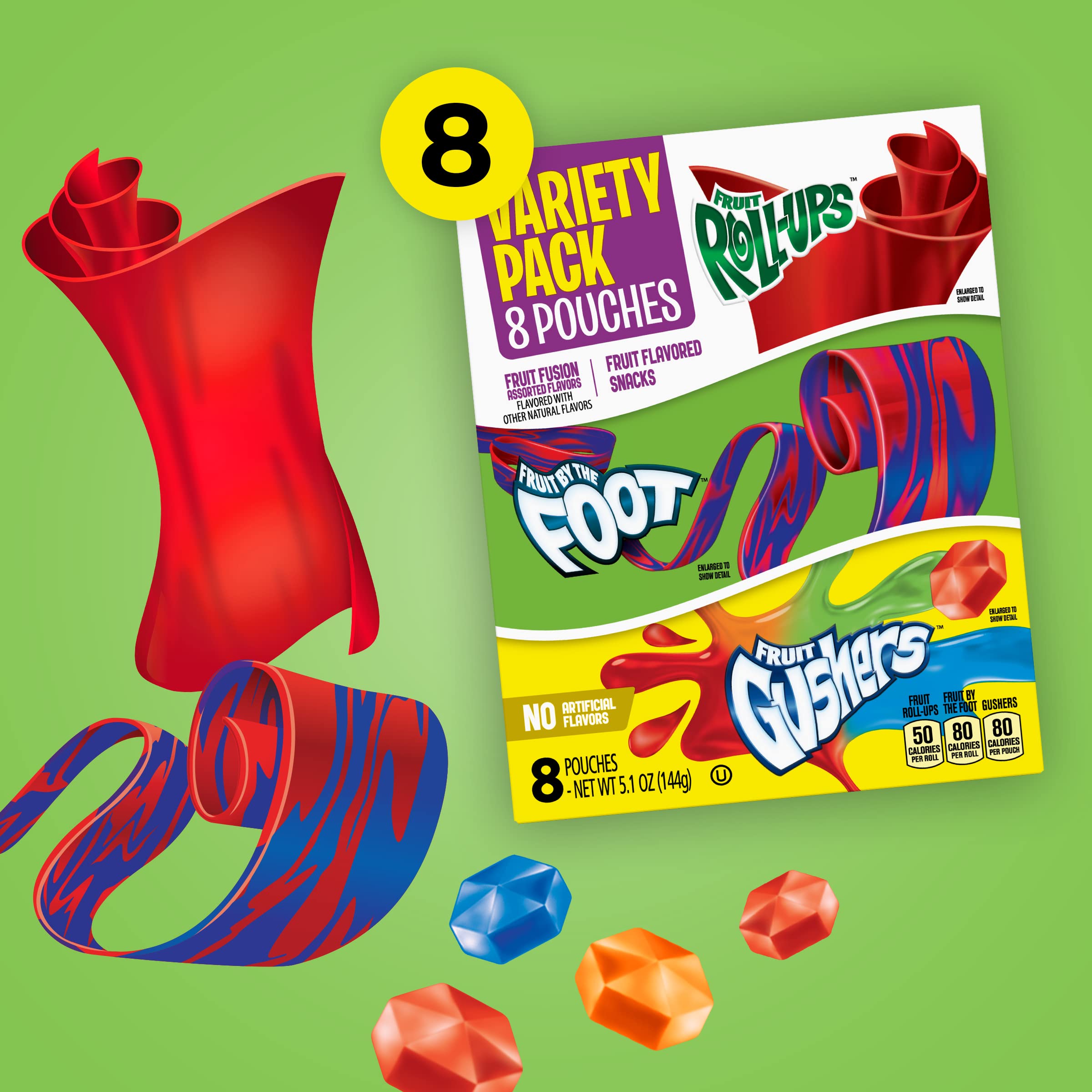 Vitamin C rich Betty Crocker gummies in colorful packaging.