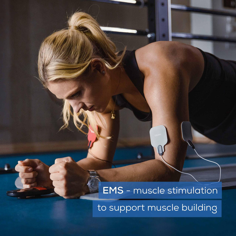Beurer EM59 heat function delivering soothing warmth during sessions.