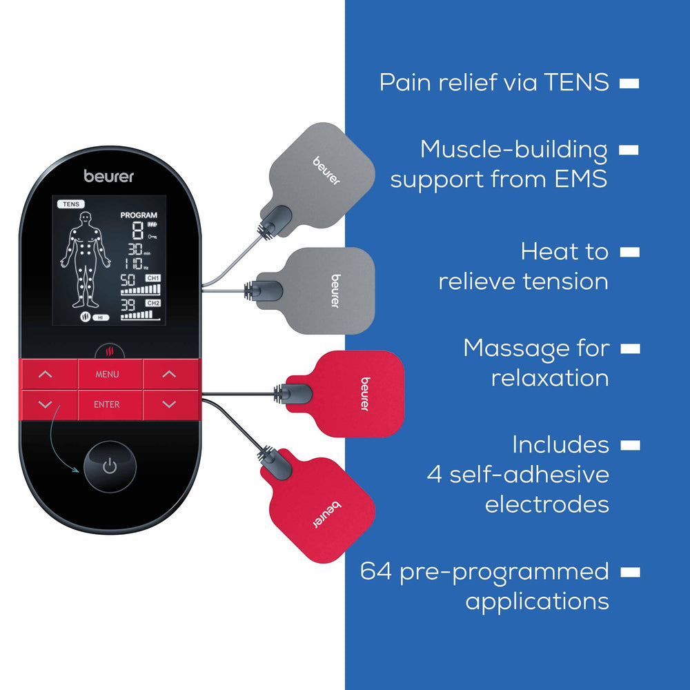 Beurer EM59 rechargeable battery ensures on‑the‑go use without frequent charging.