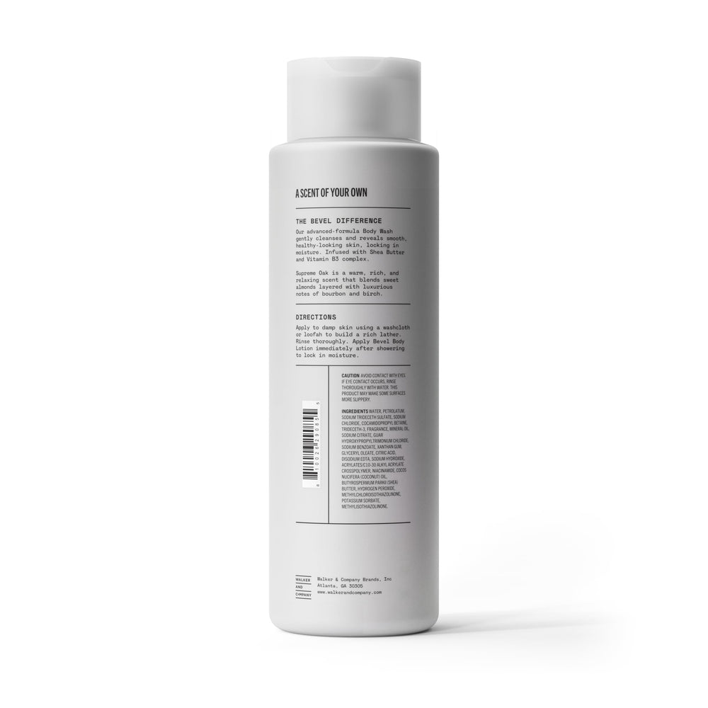 Man towel-drying after shower with Bevel, showing refreshed skin benefit