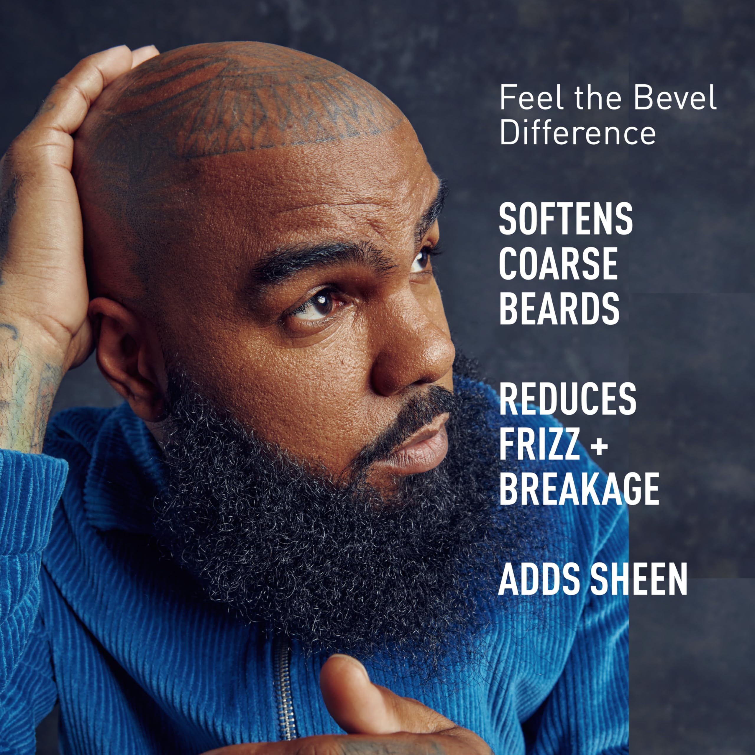 Bevel beard balm jar close-up illustrating skin soothing effects