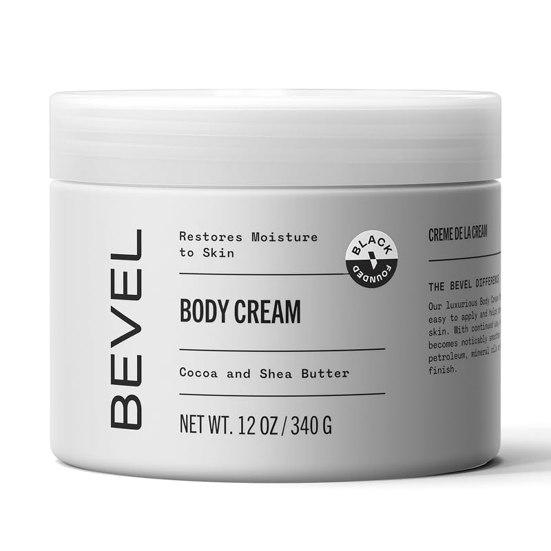 Bevel Body Cream bottle, premium men's moisturizer for lasting hydration.