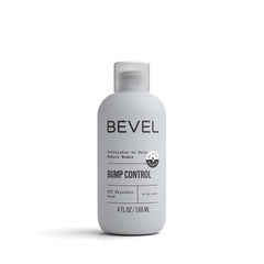 Bevel Essentials bump-control bottle front for smoother post-shave skin