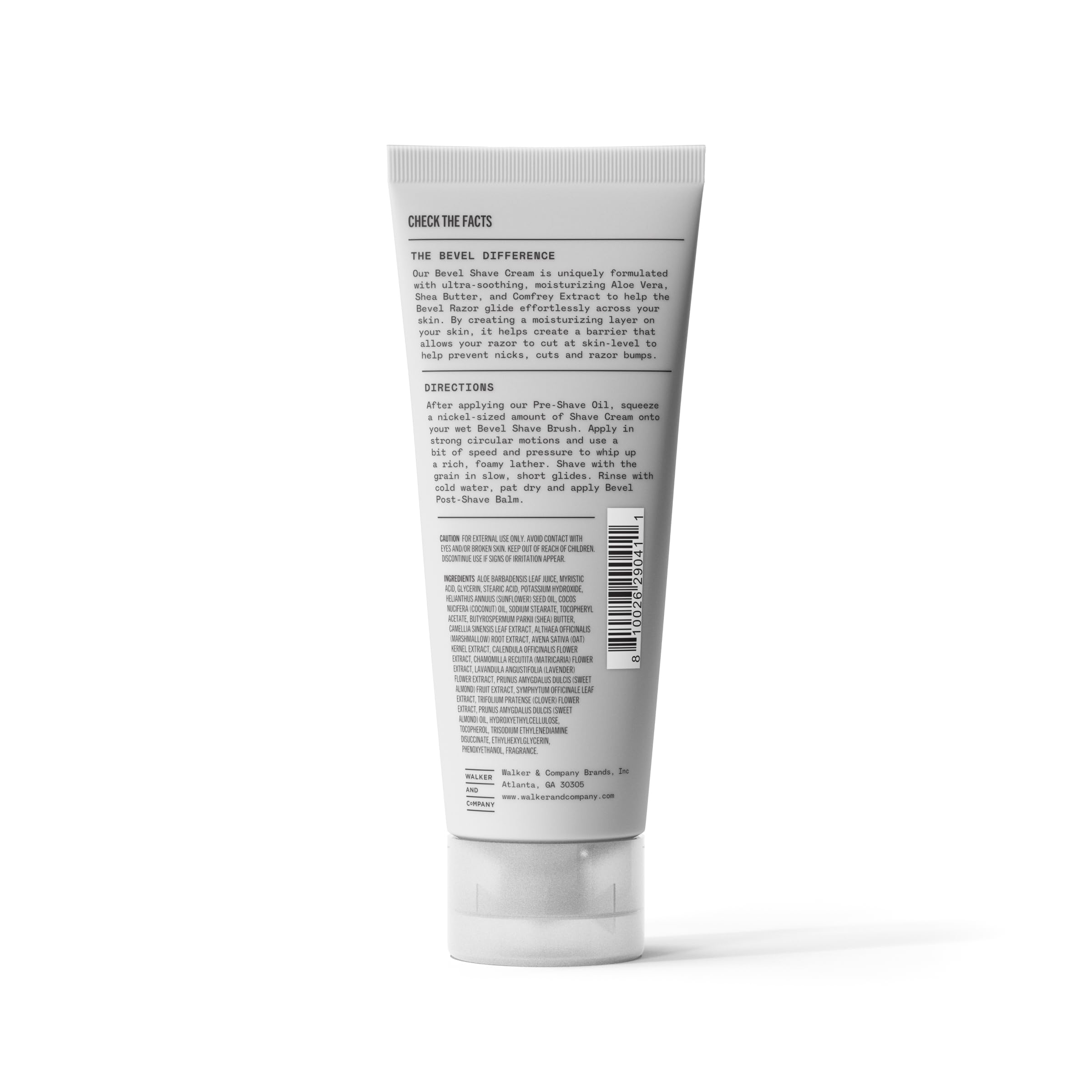 Bevel Shaving Cream Packaging – compact bottle designed for easy packing.