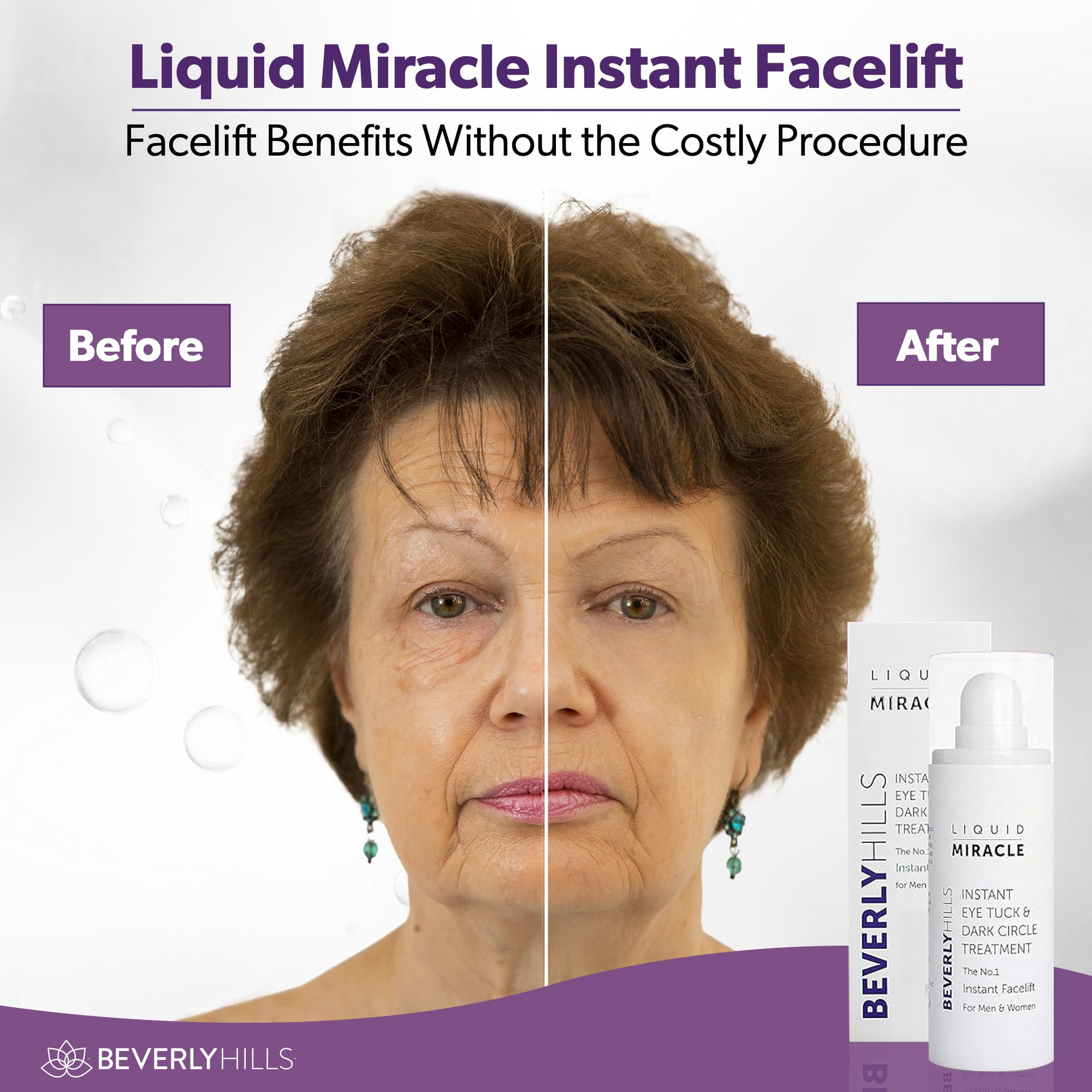 Beverly Hills Eye Serum applying under-eye area to reduce puffiness.