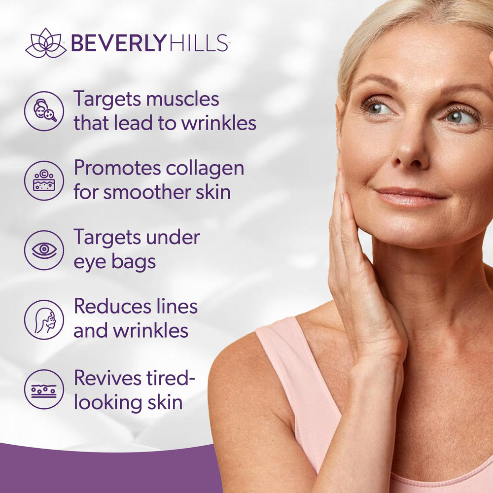 Beverly Hills Serum with veegum and argireline boosts firmness.