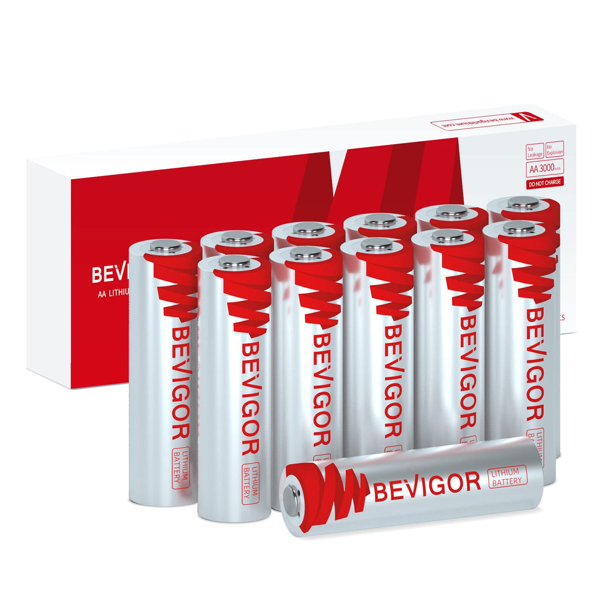 BEVIGOR AA 12-pack batteries ready for high-tech devices and everyday use