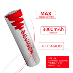 BEVIGOR AA 3000mAh battery powering devices with lasting energy