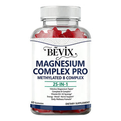 BEVIX Magnesium Complex Gummies bottle front view highlighting calm support.