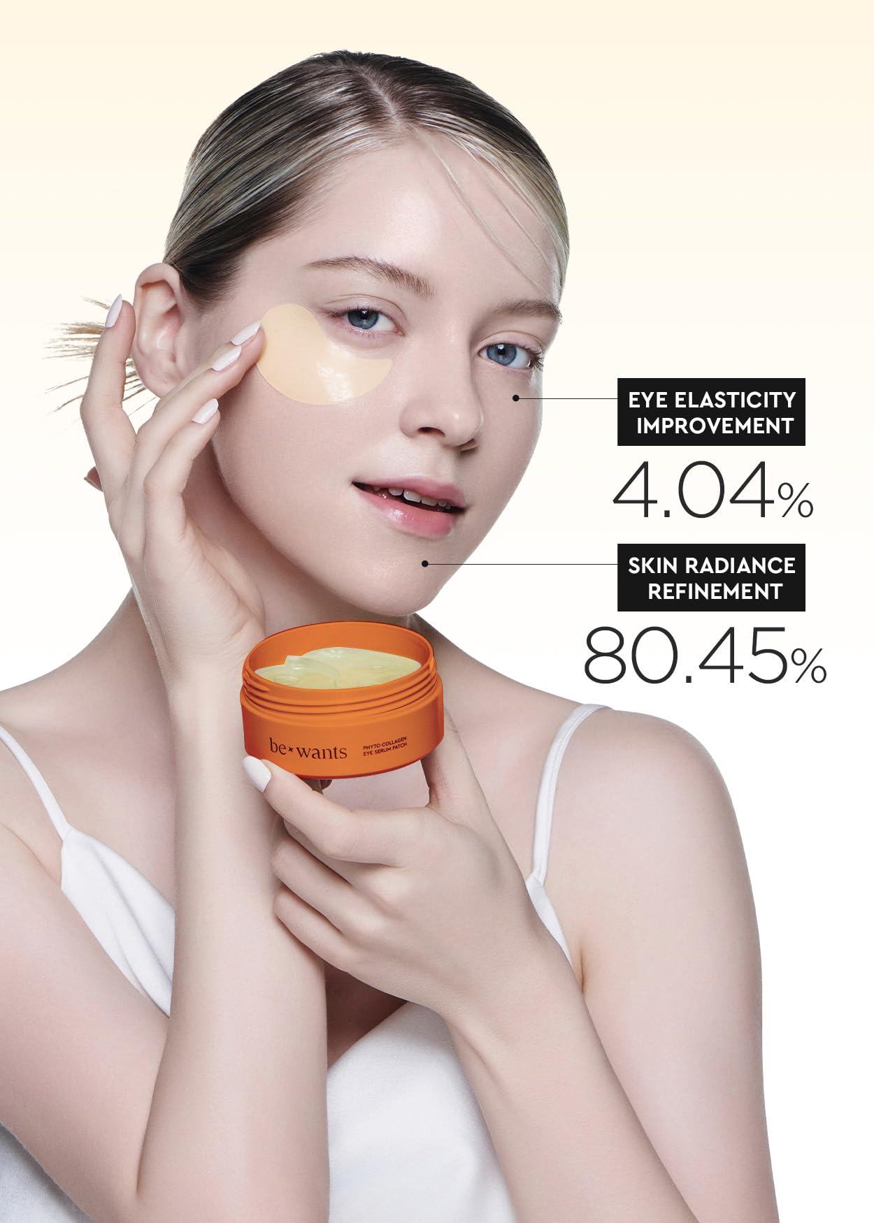BE+WANTS caffeine niacinamide complex refreshes tired-looking eyes