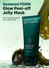 BE+WANTS Seaweed PDRN Glow Peel Off Jelly Mask spreads smoothly for even application.