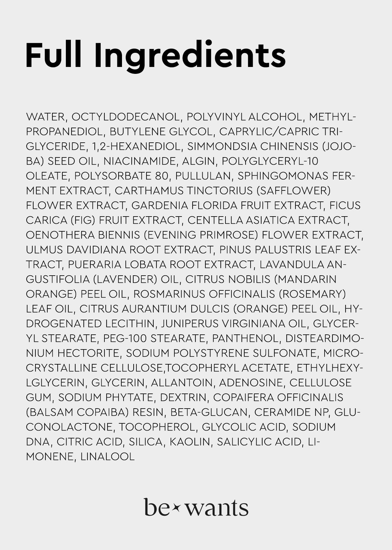 BE+WANTS Seaweed PDRN Glow Peel Off Jelly Mask vegan skincare supporting a glass like complexion.