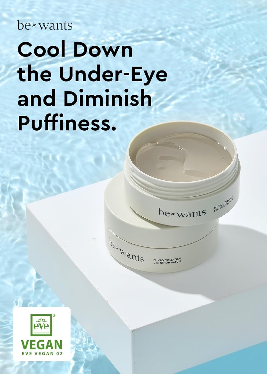 BE+WANTS vegan collagen eye mask nourishes delicate under-eye skin