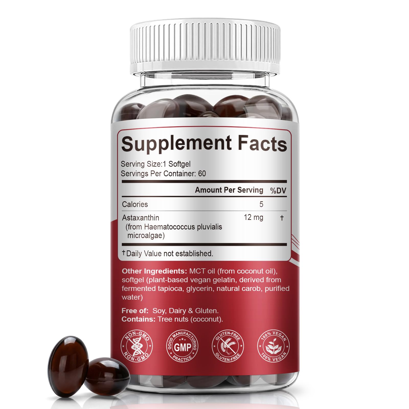 BEWORD Astaxanthin pour shows easy daily serving for skin and eye vitality.