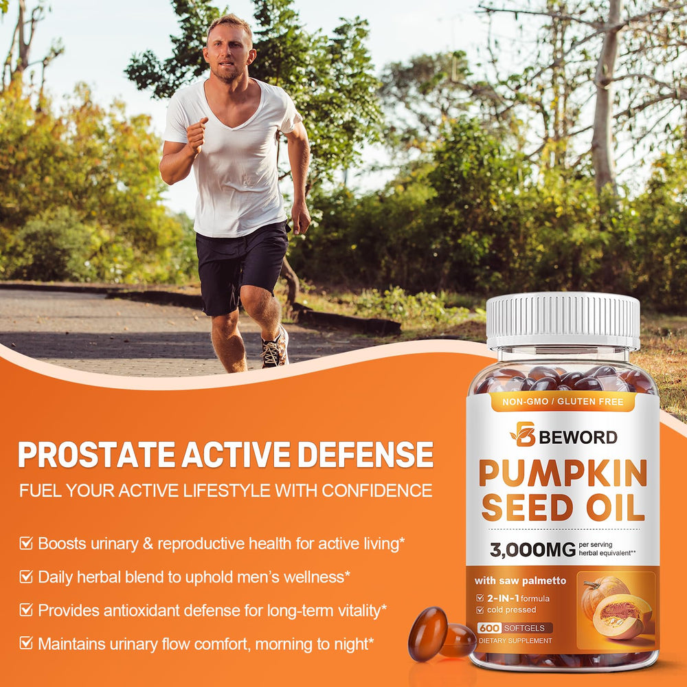 Lifestyle shot of men and women taking BEWORD softgels during daily routine