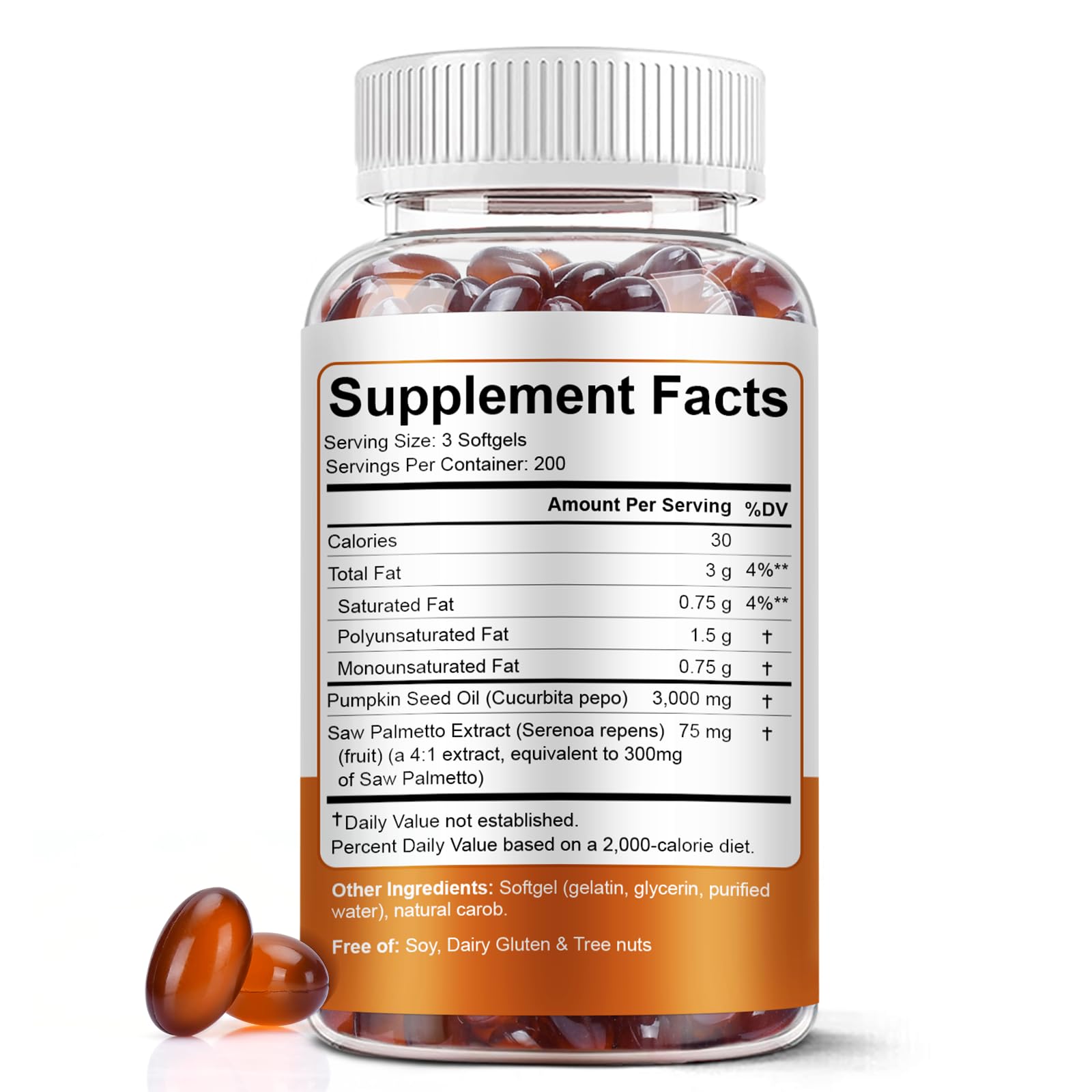 Close-up of BEWORD softgels highlighting cold-pressed formulation and essential fatty acids
