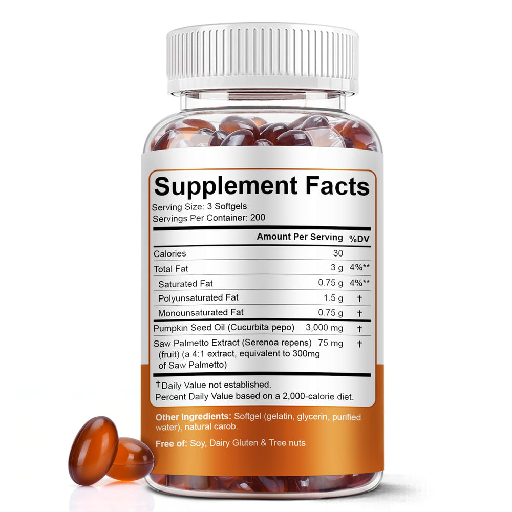 Close-up of BEWORD softgels highlighting cold-pressed formulation and essential fatty acids