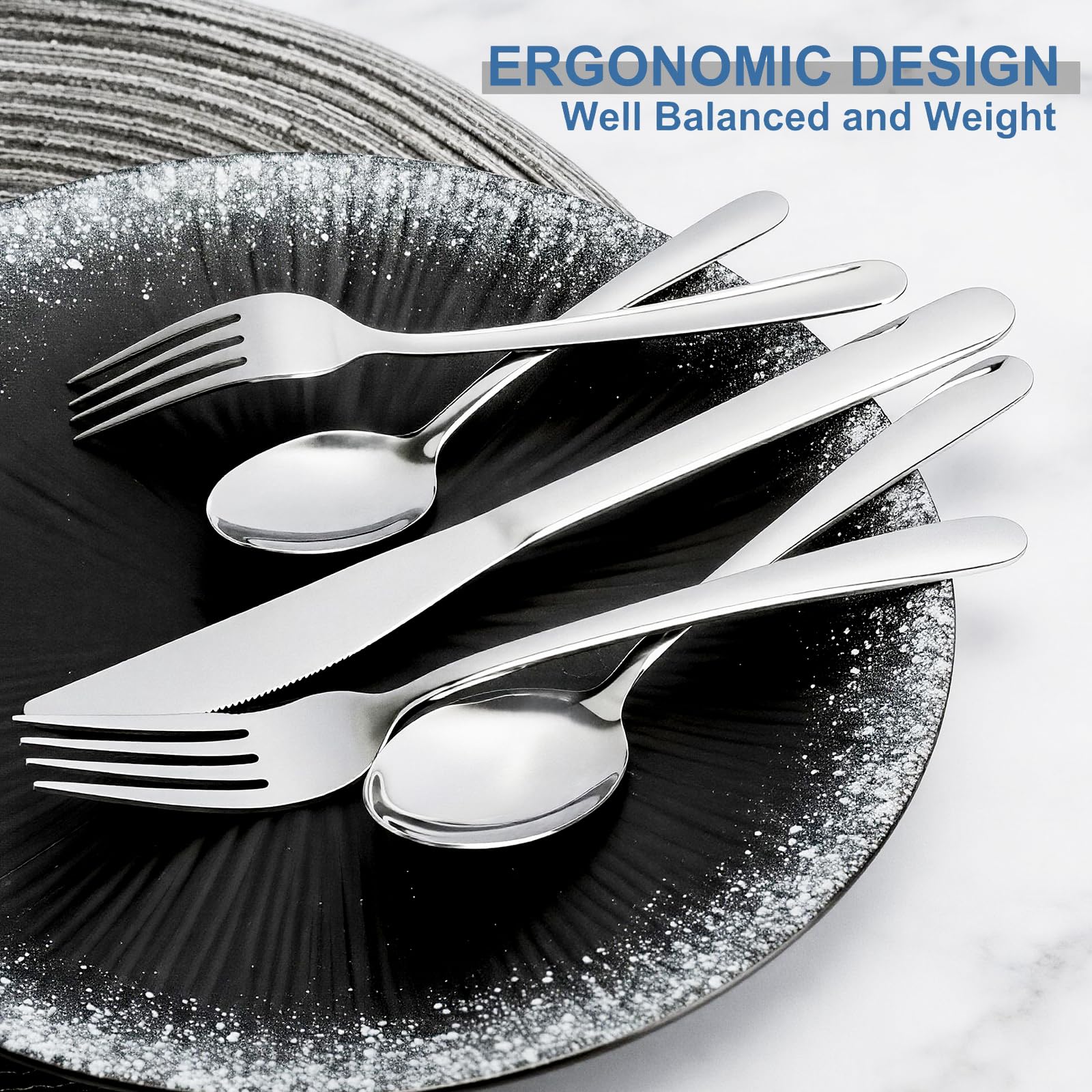 BEWOS dishwasher-safe flatware simplifies cleaning after meals.