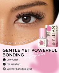 BEYELIAN Sensitive Lash Cluster Glue low-odor, formaldehyde-free formula close-up.