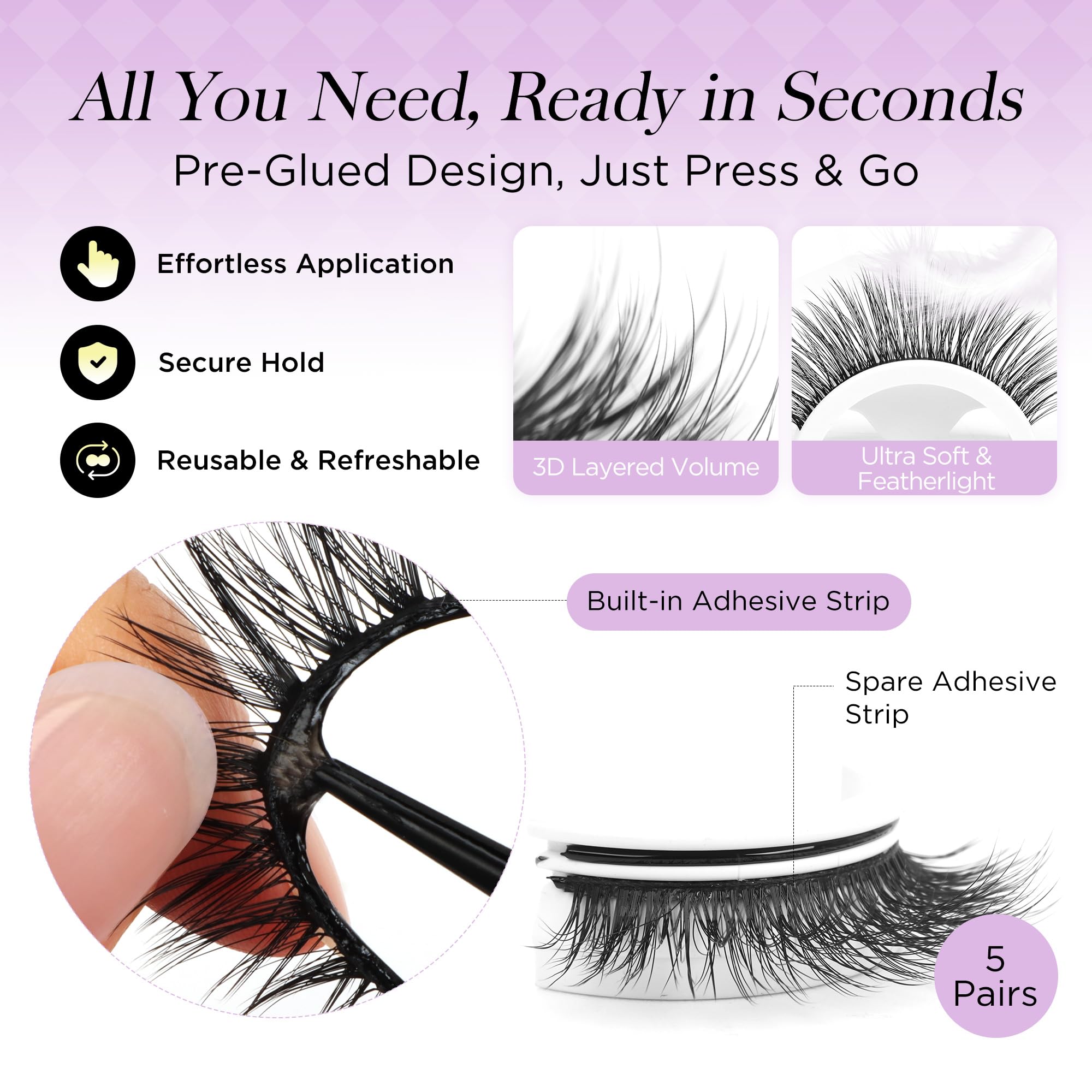 BEYELIAN wispy faux mink lashes on eye offer natural definition all day