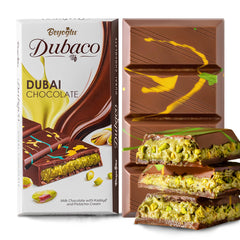 Beyoglu Dubaco Dubai Chocolate Bar pistachio focus highlights premium crunch.