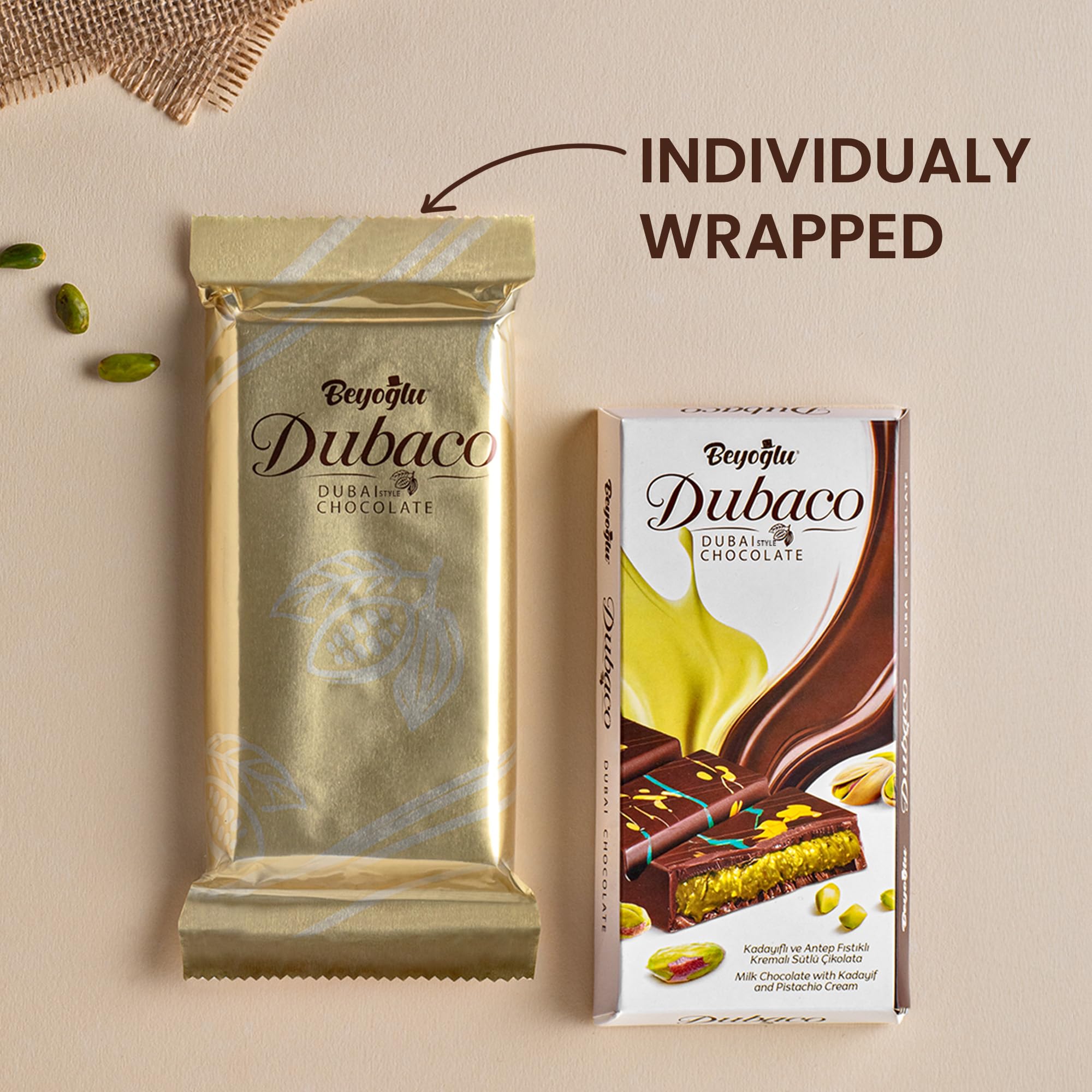 Beyoglu Dubaco silky melt close-up reveals smooth cocoa richness.